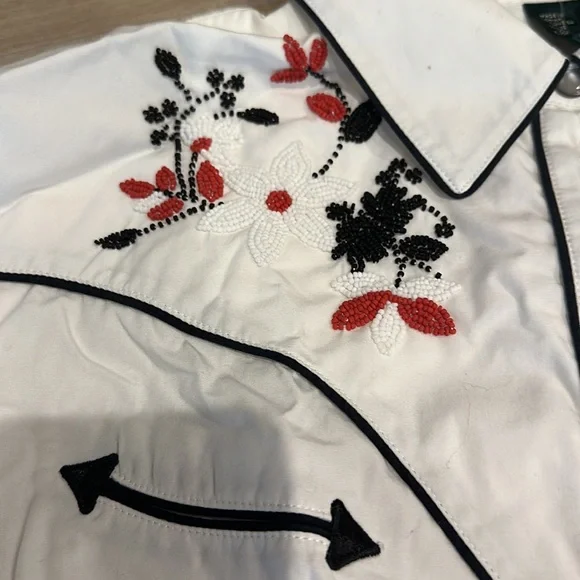 Beautiful Ralph Lauren Western Snap buttons shirt beaded size L cowboy shirt - Picture 3 of 13